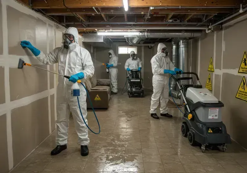 Basement Moisture Removal and Structural Drying process in Meridian Hills, IN